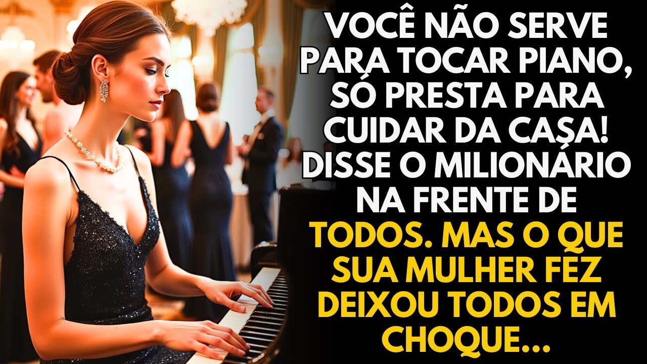 VOCÊ PARECE TÃO BARATA, ZOMBOU O MILIONÁRIO DE SUA ESPOSA AO VÊ-LA TOCAR PIANO NA FESTA...