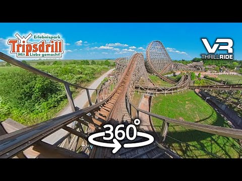 Mammut Holz-Achterbahn Tripsdrill onride POV 360 fixed Cam VR Roller Coaster Meta Quest