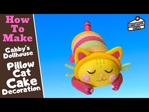 Pillow Cat Cake Topper Tutorial - How To Make - Gabby's Dollhouse Cake Decorating Video