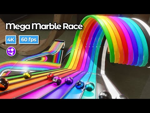 Mega Marble Race | #marblerace #marbles #marblerun #blender #animation #60fps #physics