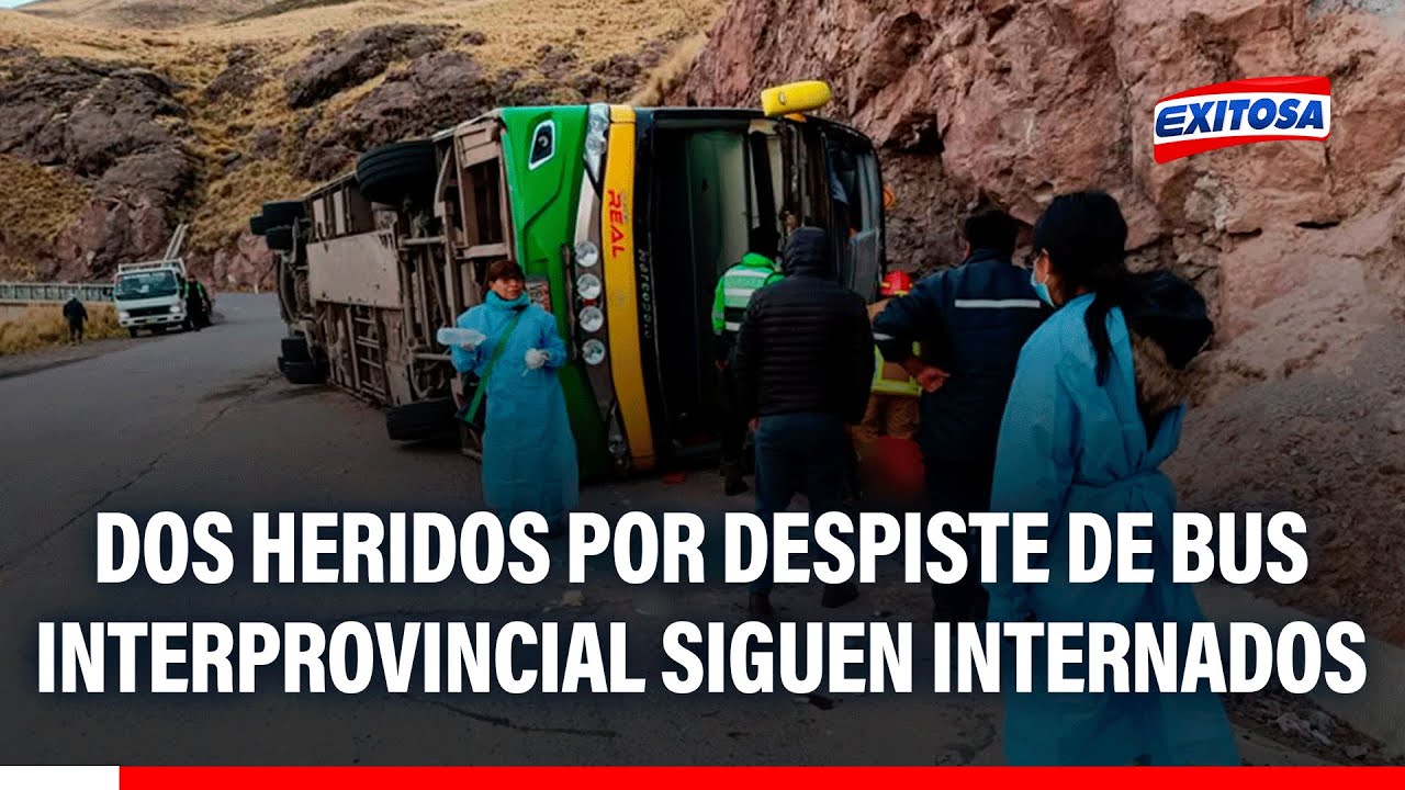 🔴🔵 Arequipa: Dos heridos por despiste de bus interprovincial siguen internados