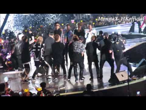 151202  #MAMA (#마마) #MONSTAX (#몬스타엑스) + #BIGBANG (#빅뱅) Reaction of  gangnam style + ENDING