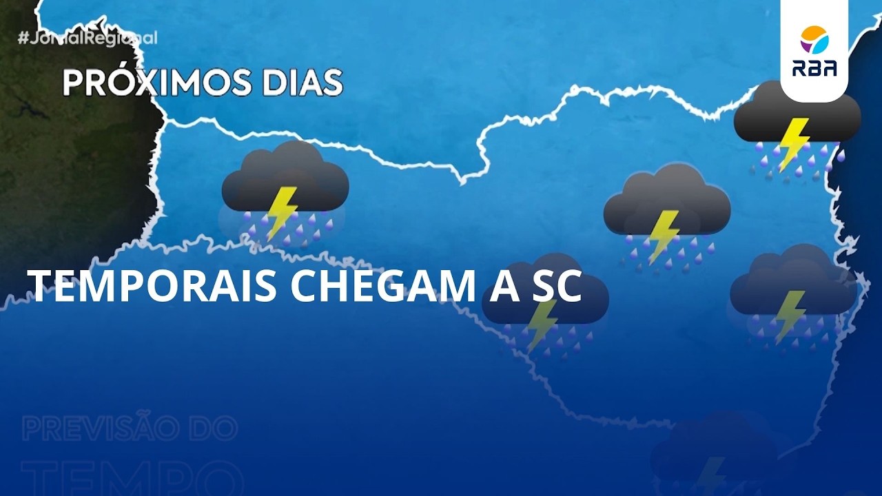 Temporais chegam a SC e podem trazer chuva forte, vento e granizo