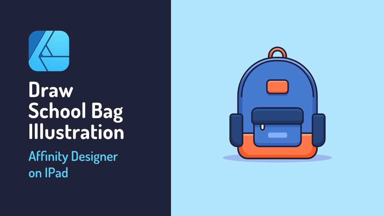 How to Draw Easy School Bag Vector Illustration - Tutorial Affinity Designer Indonesia