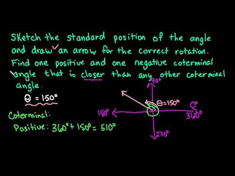 Draw Angle in Standard Position then Find Positive and...