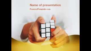 Puzzle Rubik's Cube PowerPoint Template by PoweredTemplate.com