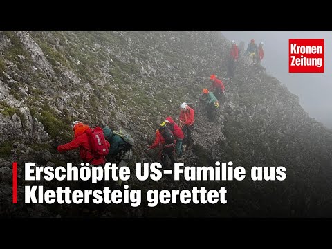 Erschöpfte US-Familie aus Klettersteig gerettet | krone.tv NEWS