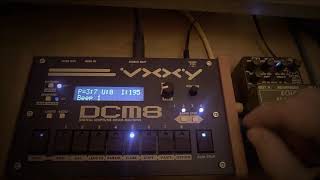 Video thumbnail for VXXY DCM8 digital chiptune drum machine and  Behringer Echo Machine by nagrzybydolasu