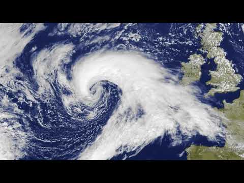 Satellite Animation of a giant Cyclone approaching Europe