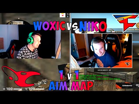 FaZe NIKO VS WOXIC! 1v1 AIM MAP! EPIC BATTLE!