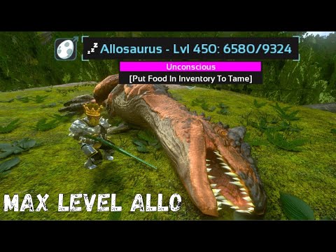 MAX LEVEL ALLOSAURUS TAMING!! ARK SURVIVAL EVOLVED MOBILE