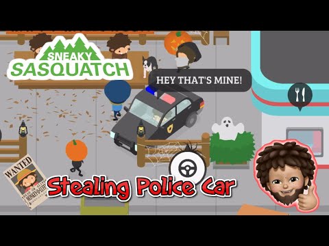 Sneaky Sasquatch - playing with the police | Stealing driving police car