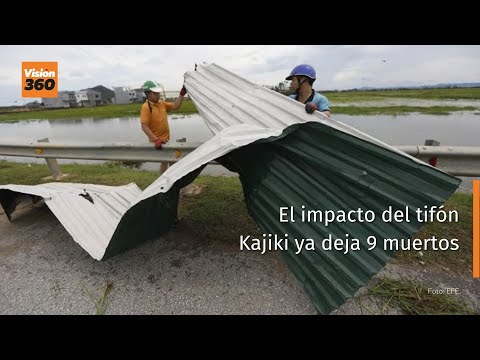 El impacto del tifón Kajiki ya deja 9 muertos