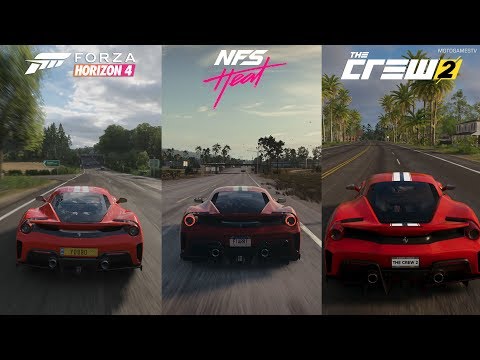 Forza Horizon 4 vs Need for Speed Heat vs The Crew 2 - 2019 Ferrari 488 Pista Sound Comparison