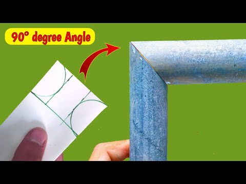 Easy trick to cut 90° degree angle round pipe . The welder never told before #diy #tricks