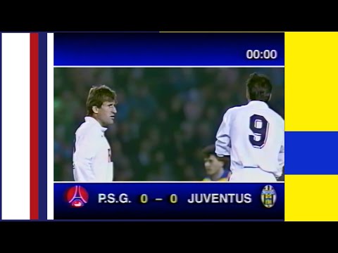 1989/90, PSG / JUVENTUS TURIN - Coupe UEFA, 2è tour Aller - comm. Charles Biétry et Thierry Gilardi