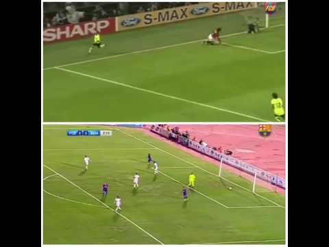 Ronaldinho No Look Assist Giuly-FC Barcelona