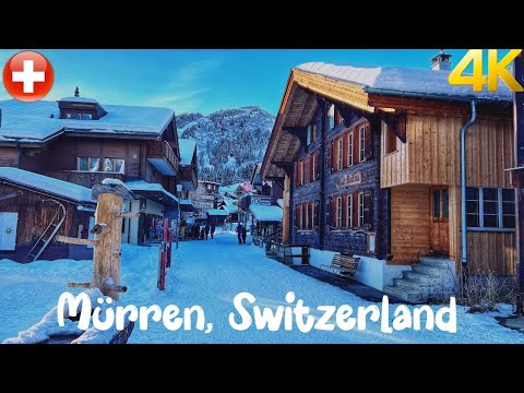 Mürren, Lauterbrunnen, Schweiz Wanderung im Schnee 4K - Die schönsten Schweizer Dörfer