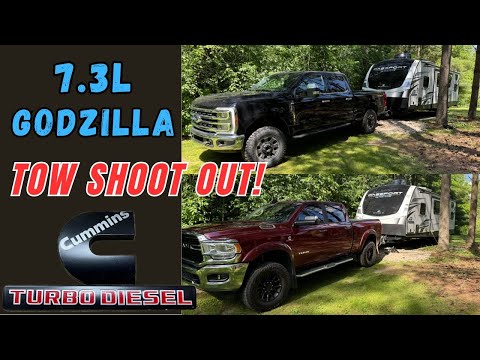 2025 Ford F-250 Tremor 7.3l Gas vs Ram 2500 Cummins diesel Towing test MPG loop & drive review