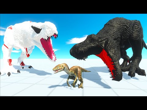 ALBINO T-REX  VS DARK T-REX IN DEATH RACE - Animal Revolt Battle Simulator ARBS