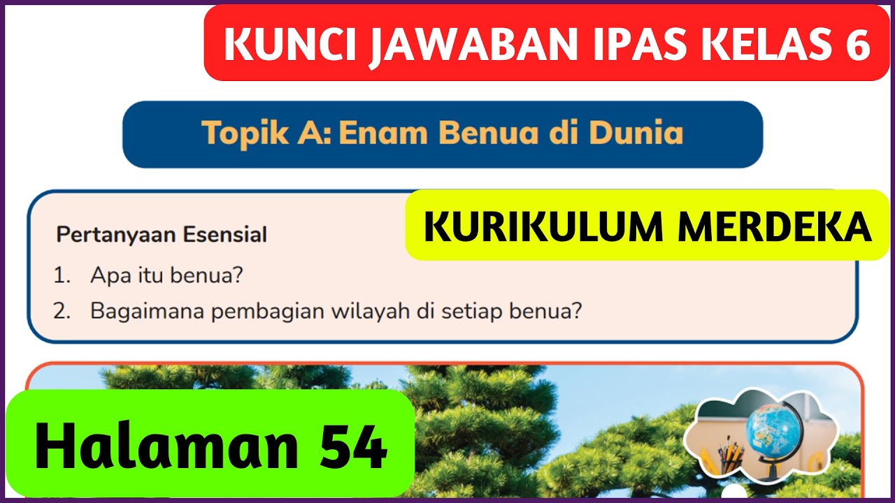 IPAS Kelas 6 Halaman 54 Apa Itu Benua? Bagaimana Pembagian Wilayah? Bab 3 Pelesir Keliling Dunia