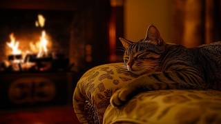 [NO ADS] Deep Sleep Guaranteed💤Cat Purrs & Crackling Fire: A Sanctuary For Your Soul &Perfect Dreams