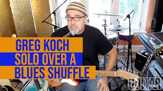 Soloing over a blues shuffle in the style of Albert Collins - with Greg Koch