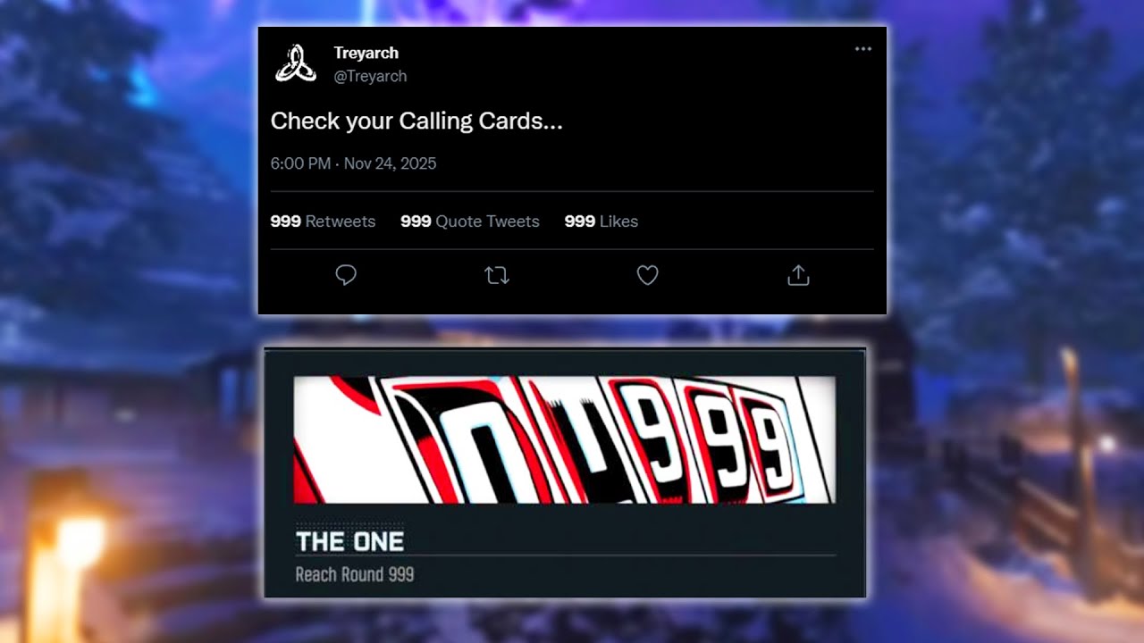 TREYARCH JUST GAVE ME A ROUND 999 CALLING CARD... - YouTube