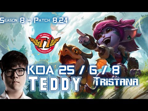 SKT T1 Teddy TRISTANA vs SIVIR ADC - Patch 8.24 KR Ranked