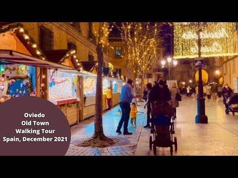 Christmas Market🎅 in Oviedo, Asturias ,Spain 🇪🇸 , 2021, 4k-hdr