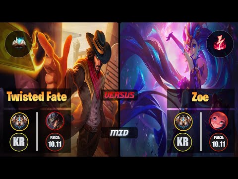 Challenger TWISTED FATE [Unsealed Spellbook] (Mid) VS  ZOE - Challenger KR Patch 10.11