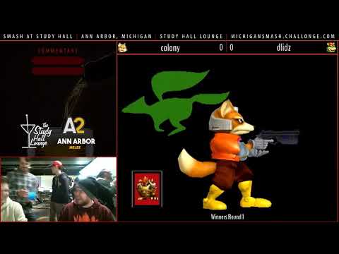 Smash At Study Hall - colony (Fox, Ice Climbers) vs. dlidz (Bowser) Smash Melee Winners Round 1