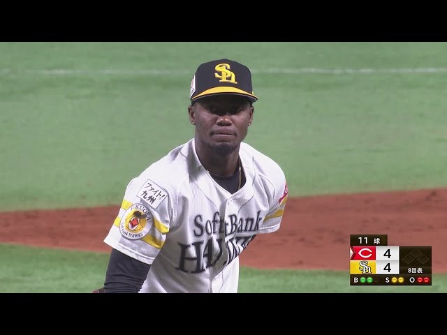 【8回表】絶対的安心感!! ホークス・モイネロが3者連続三振を奪う!! 2022年3月19日 福岡ソフトバンクホークス 対 広島東洋カープ