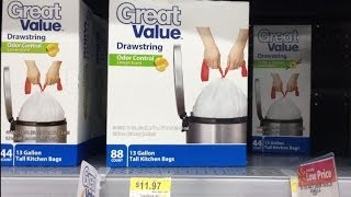 Walmart Great Value 13 Gallon Tall Kitchen Bags Review