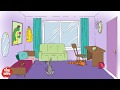My room vocabulary song in English for kids. Furniture, pets, objects. Learning songs.