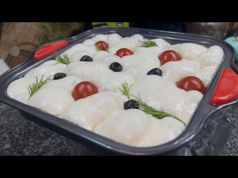 Big Bubble , NO Knead Focaccia Bread  By Dining Hour |  Soft EASY Focaccia Recipe  - Italian Bread 