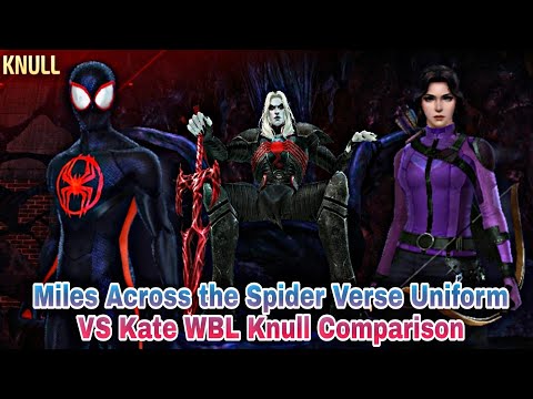 Miles Across the Spider Verse Uniform VS Kate WBL Knull Comparison - Marvel Future Fight