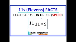 11s Facts Multiplication - Flashcards - In Order - SPEED