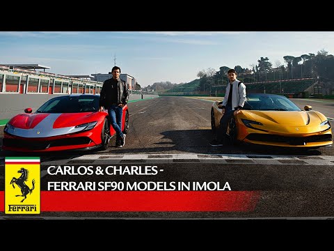 フェラーリ初のPHV「SF90」をF1ドライバーのルクレールとサインツによる試乗レビュー動画