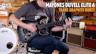 Video thumbnail for No Talking...Just Tones | Mayones Duvell Elite 6 Trans Graphite Burst Satin by Peach Guitars
