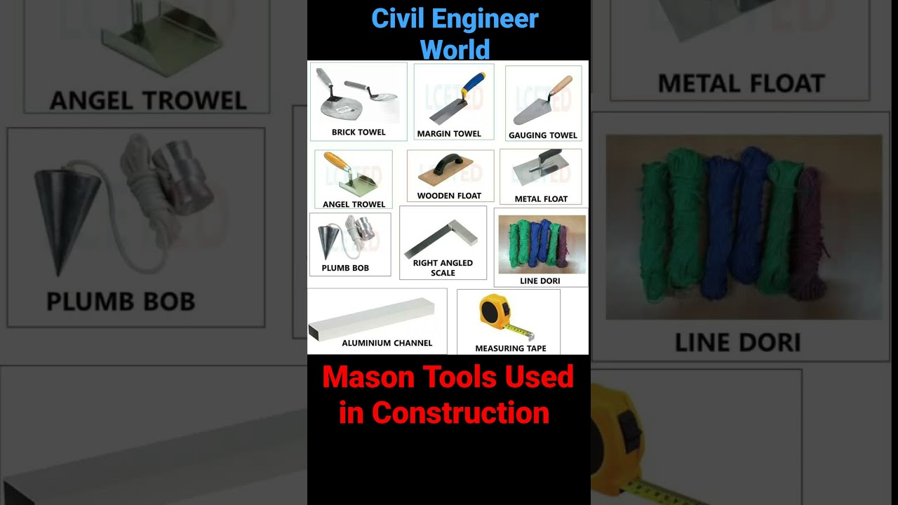 Mason Tools Used in construction || Civil Engineer World || #shorts