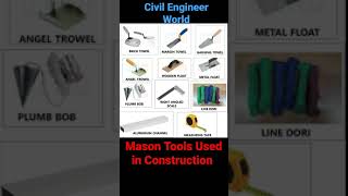Mason Tools Used in construction || Civil Engineer World || #shorts