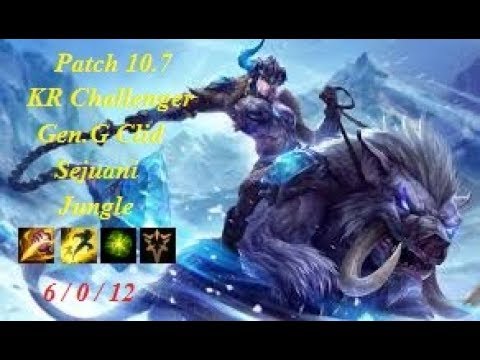 Gen.G Clid - Sejuani Jungle vs Kindred - KR Challenger 1358 LP - Patch 10.7