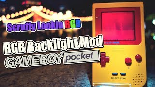 Gameboy Pocket RGB Backlight Mod with Bivert Chip