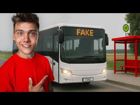 Mit Fake Linienbus an Haltestellen fahren. Steigt Wer ein?