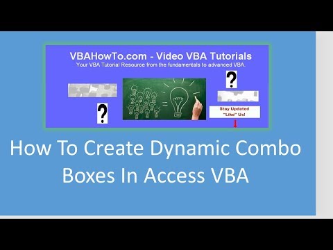 How To Create Dynamic Combo Boxes In Access VBA