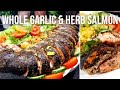 Whole Baked Garlic & Herb Salmon | Whole Salmon Recipe ❄️Festive Special ❄️Maha's Kitchen |(eng sub)