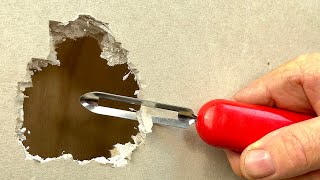 Method Surprised 50-year-old Mason! Repair Drywall Hole in 5 minutes