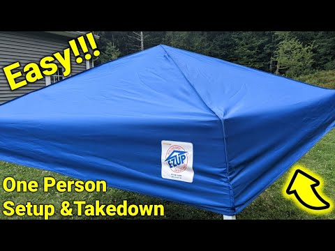 ► E-Z UP Canopy One Person Setup and Takedown Highlights