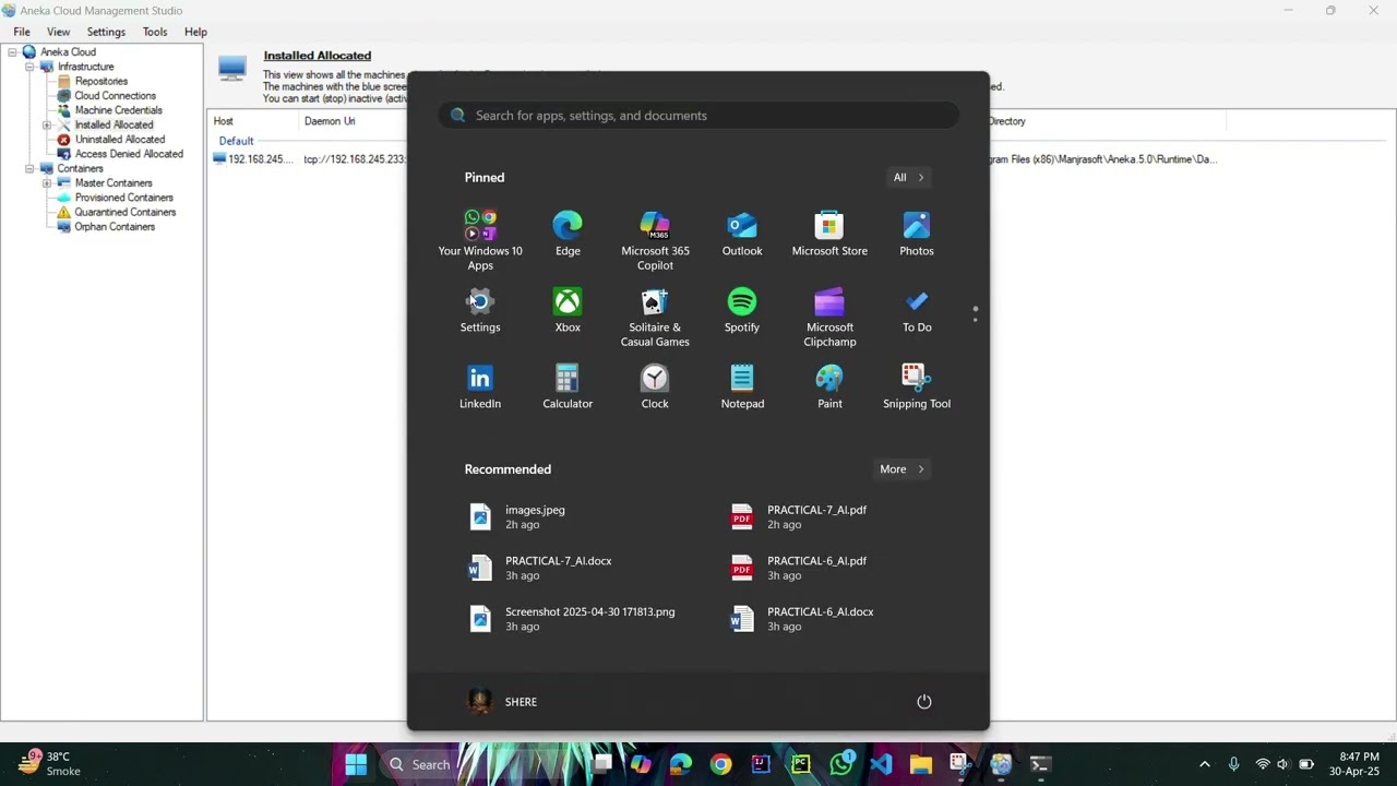Aneka Cloud Computing | Cloud Computing Lab